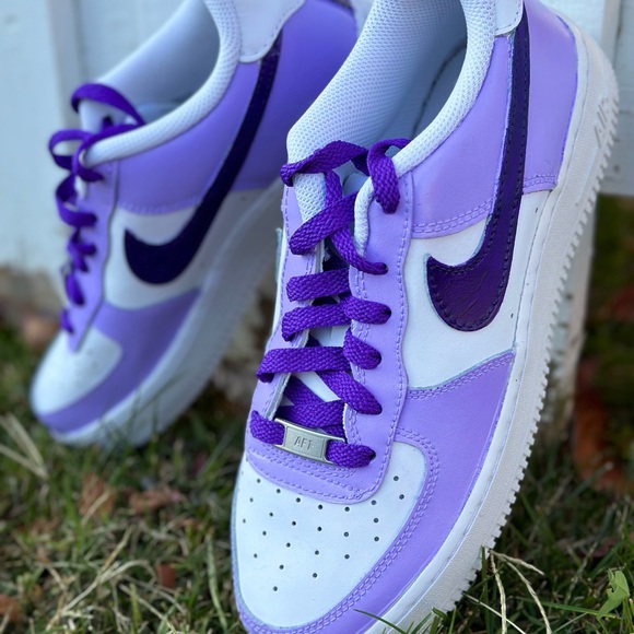Nike Air Force 1 Custom Sneakers Lupus Awareness Purple Lilac Women's Size 8 - Picture 2 of 4